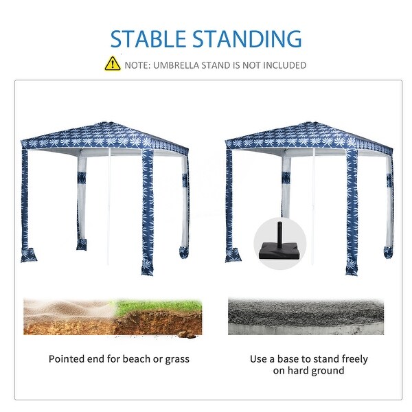 Outsunny Quick Beach Cabana Canopy Umbrella, 6.5' Easy